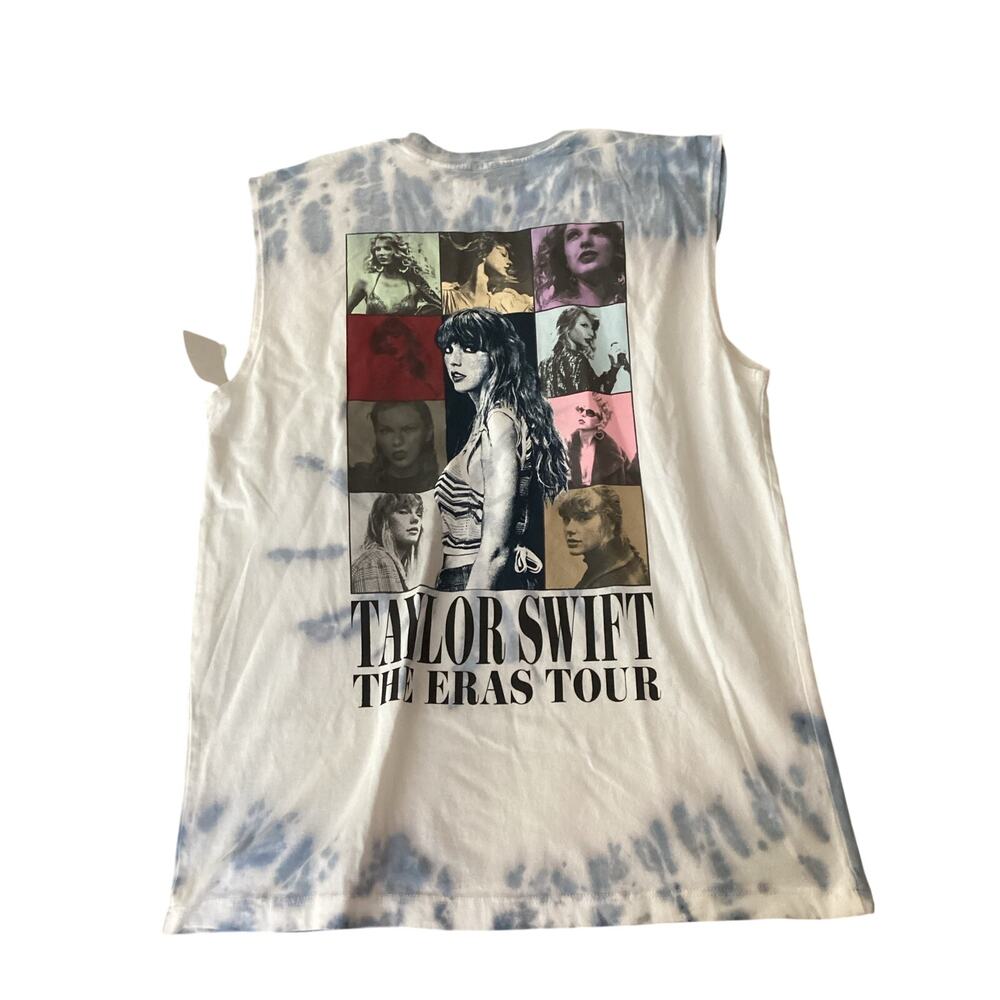 Taylor Swift The Eras Tour Blue Tie-Dye Sleeveless Graphic Tee | Size Small